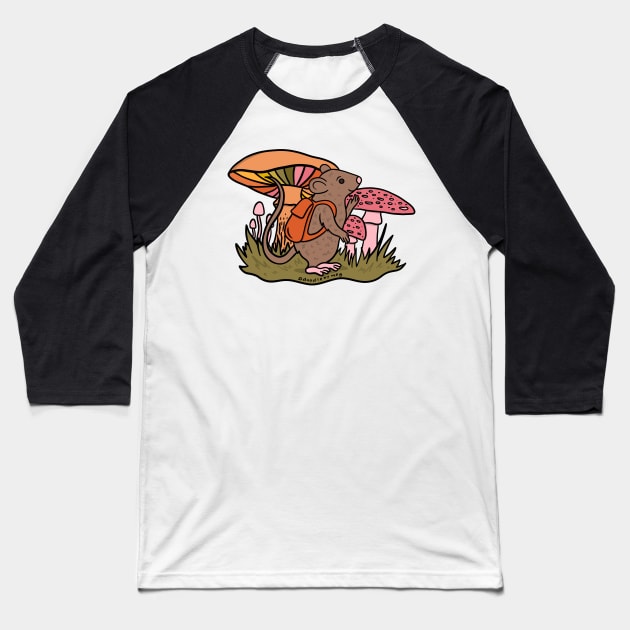 Rat With Backpack Baseball T-Shirt by Doodle by Meg